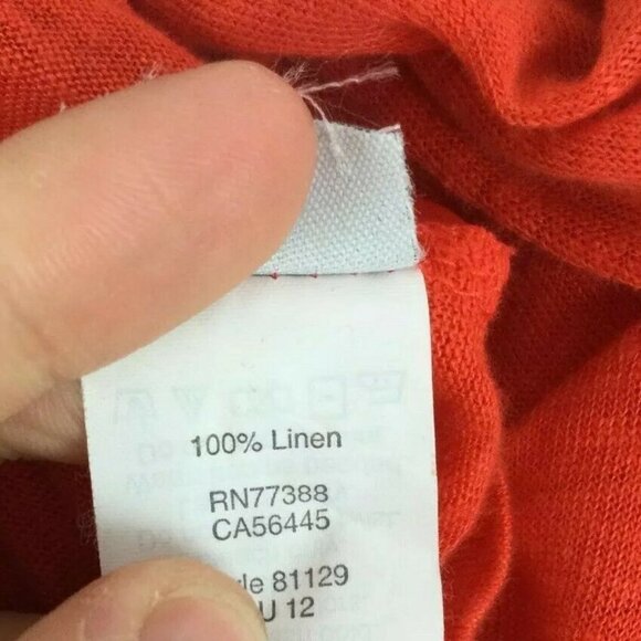 J Crew Whisper Linen Orange Button Down Cardigan Sweater Womens Size XS 81129 - Picture 5 of 9
